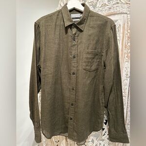 Vince Dark Olive Men's Button Down Shirt